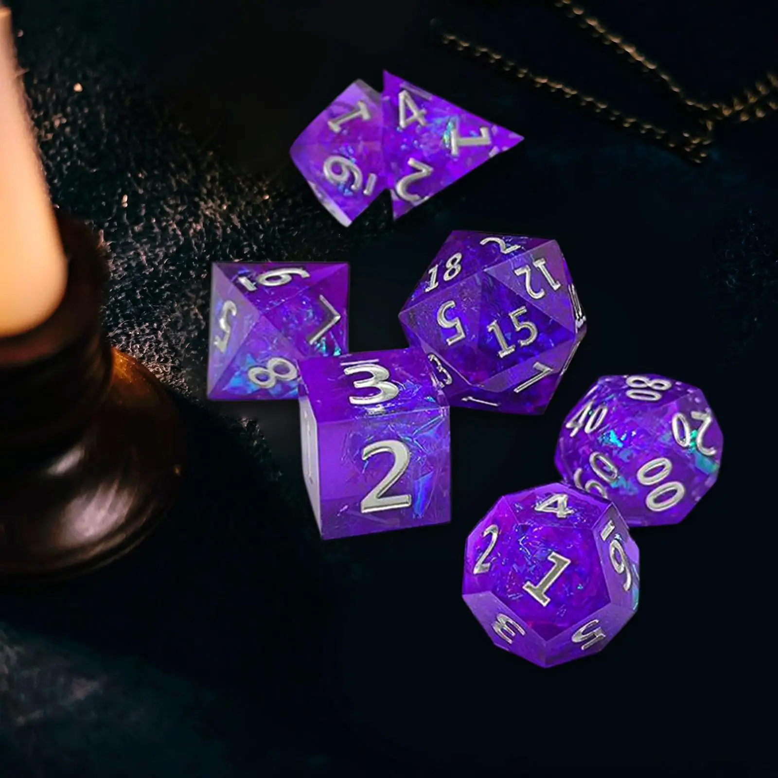 7x Polyhedral Dices Set Lightwheigt Multi Sided RPG Dices for Board Game