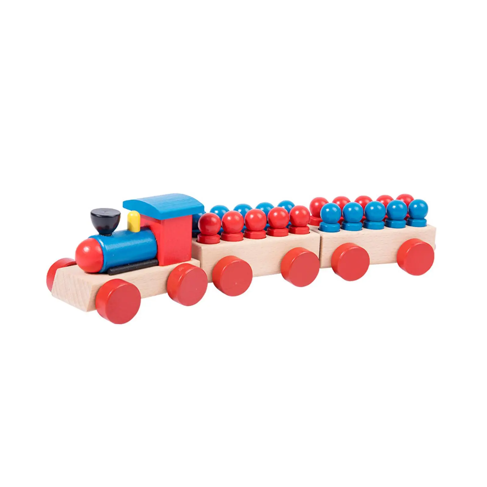 Wooden Train Toddlers Toys Pull Train Countinng Games Teaching Aids for Baby Boys Girls 1 2 3 Year Old Kids Birthday Gift