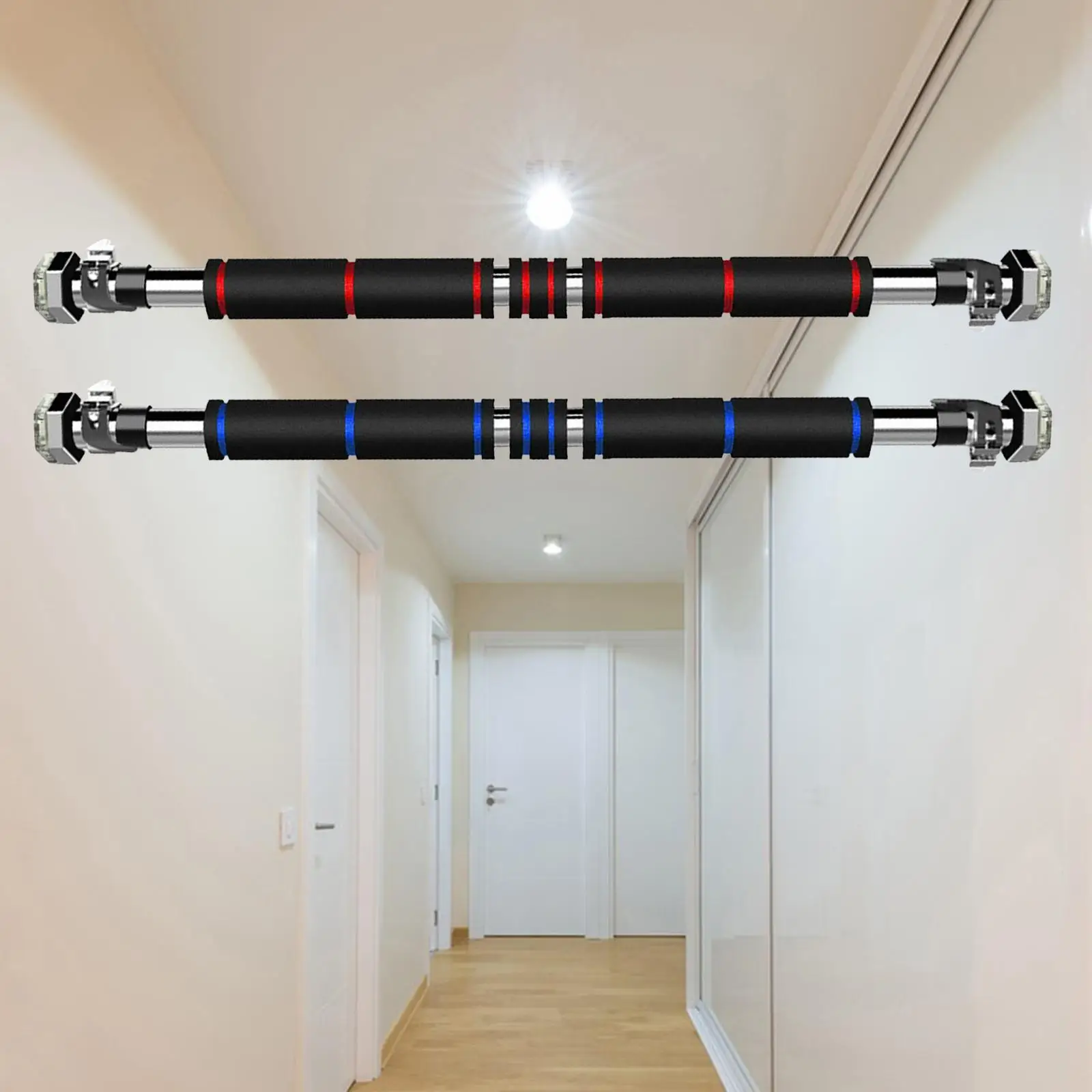 Screwless Pull Up Bar Door Opening Adjustable Pull Up Bar Mounted on The Gym for