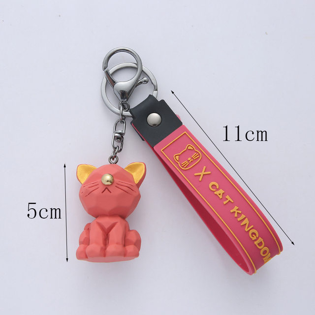 Cartoon Nordic Resin Cat Keychain Wholesale Cute Kitten Car Key Chain Bag  Pendant Doll Gift Pendant Llaveros Para Mujer