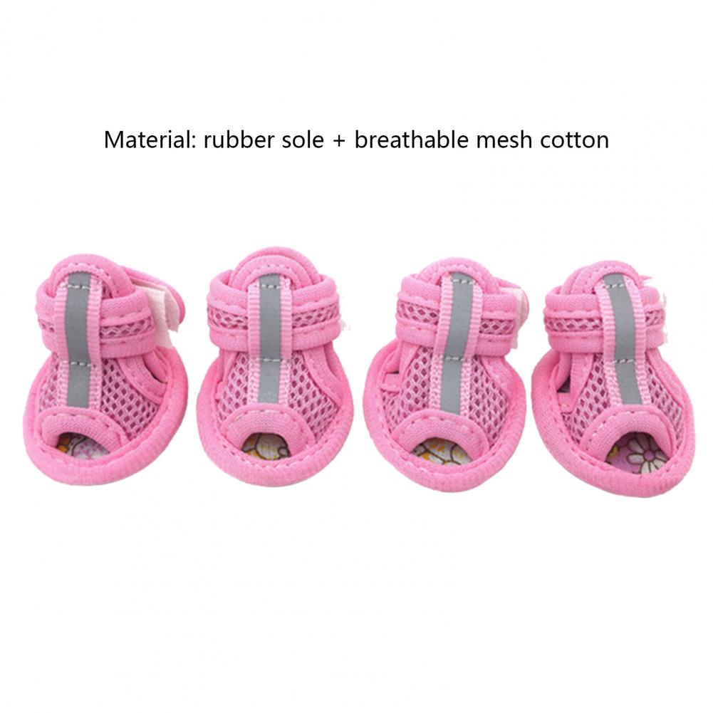 Title 6, 4Pcs Practical Dog Mesh Shoes Mesh Cotton Dog S...