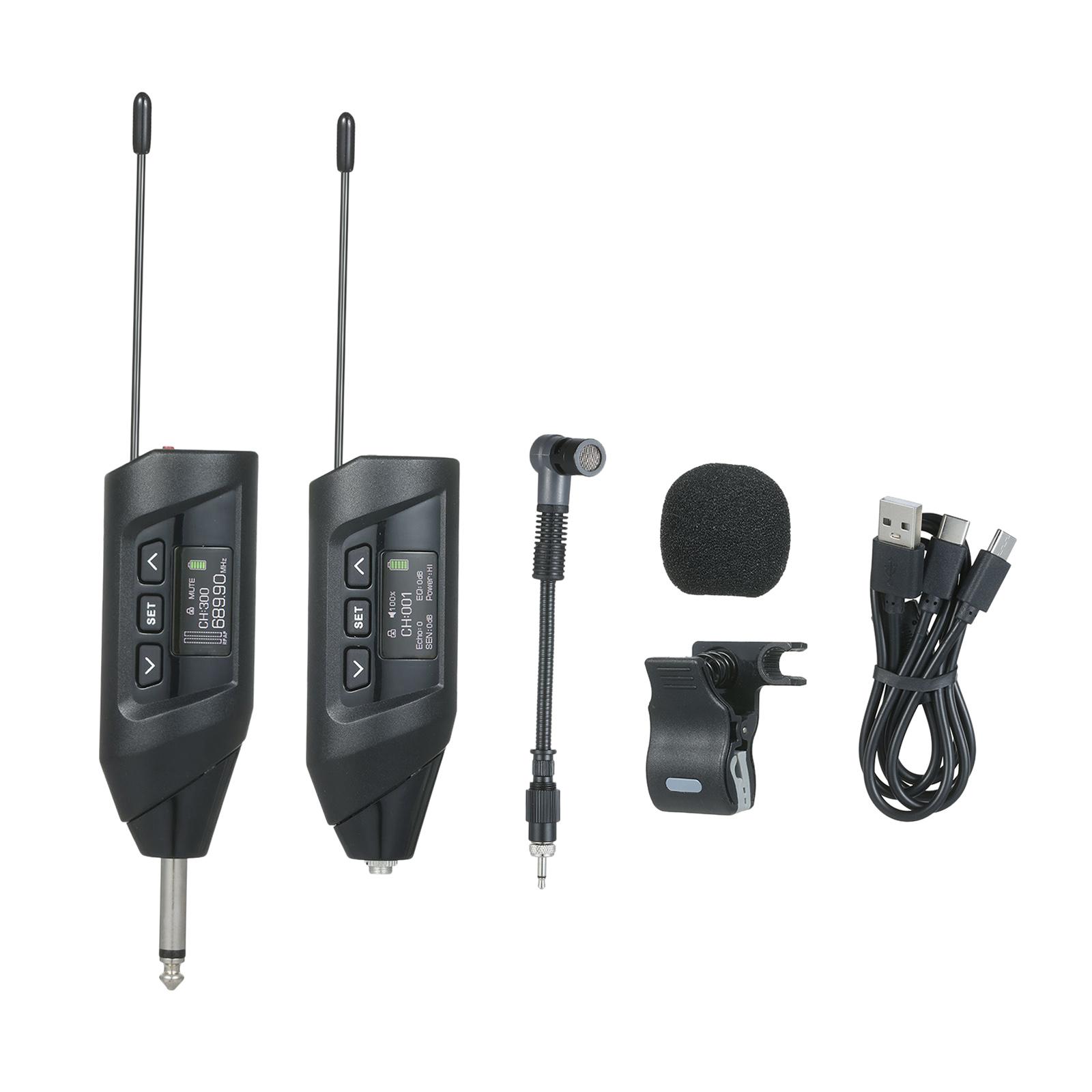 Wireless Saxophone Microphone System UHF Clip‐On Microphone Wireless for Live Performance