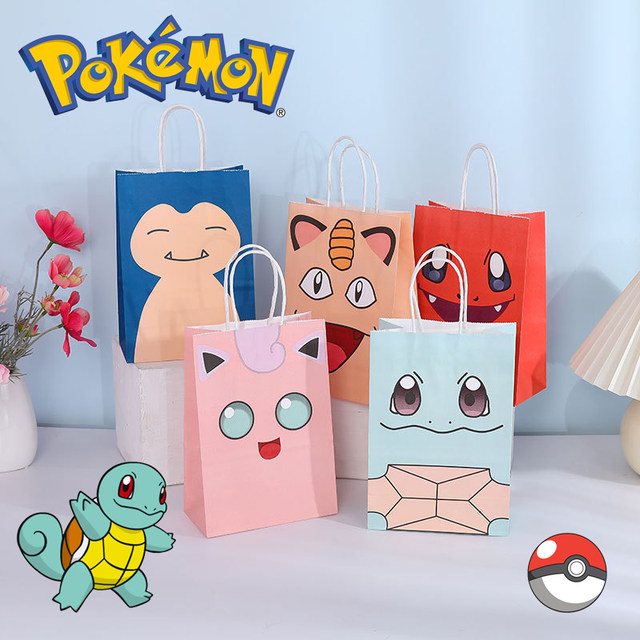 Pokemon Pikachu Kraft sacchetti regalo simpatico cartone animato tema  caramella sacchetto di avvolgimento matrimonio festa di compleanno  bomboniere sacchetto di imballaggio sacchetti di dolci - AliExpress