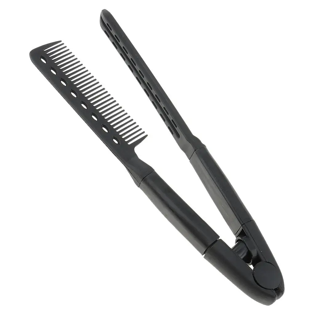 Salon Hairdress Hairdressing Styling Hair Straightener Folding V Shape Comb