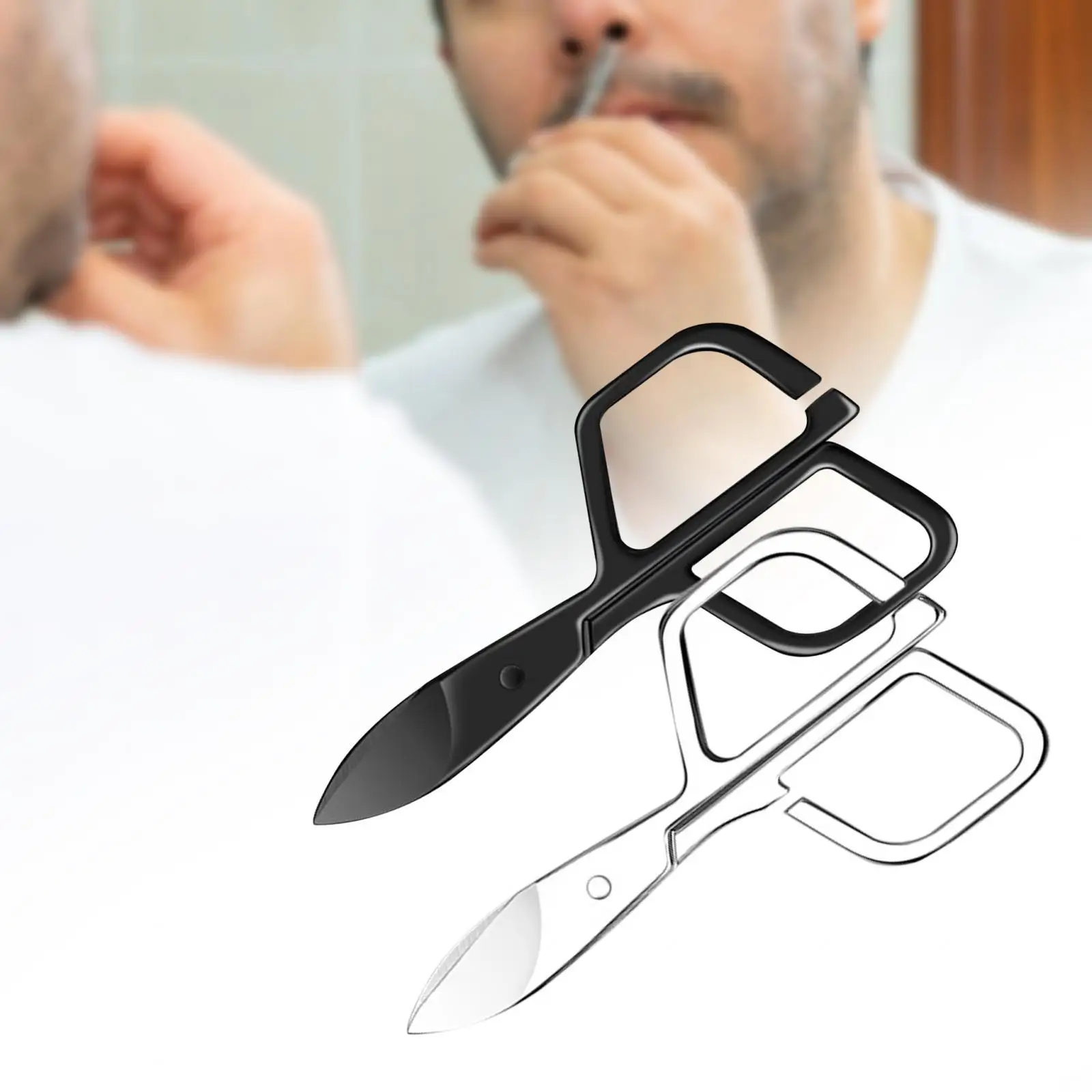 Men Nose Hair Scissors Waterproof 9.4x4.7cm Practical Multifunctional Small Scissors Beauty for Ear Trimming Eyelashes Mustache