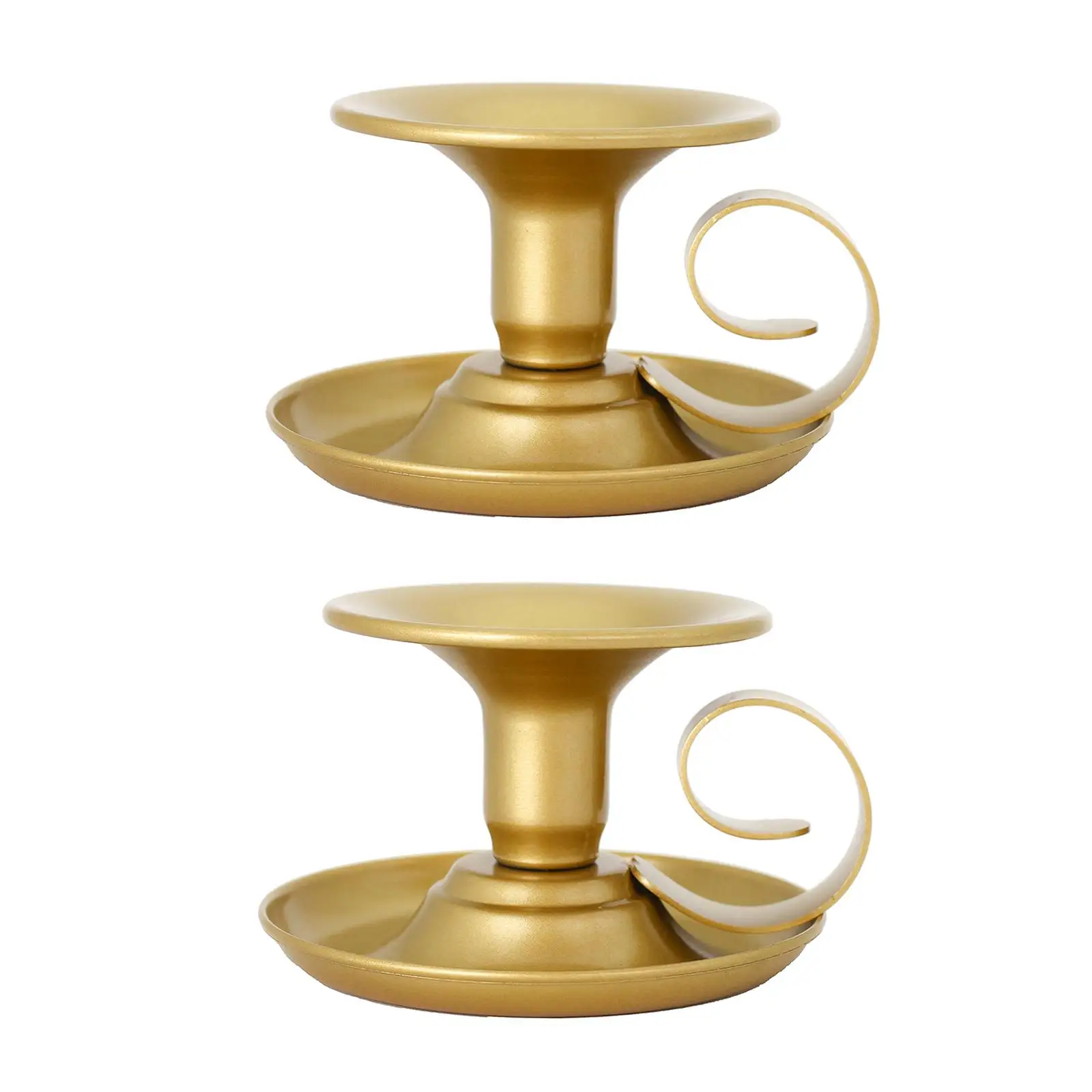 2Pcs Golden Elegant Candle Holders, Ornaments, Centerpiece, Holder, Iron for Table Dining Table Parties Tea Light Celebration