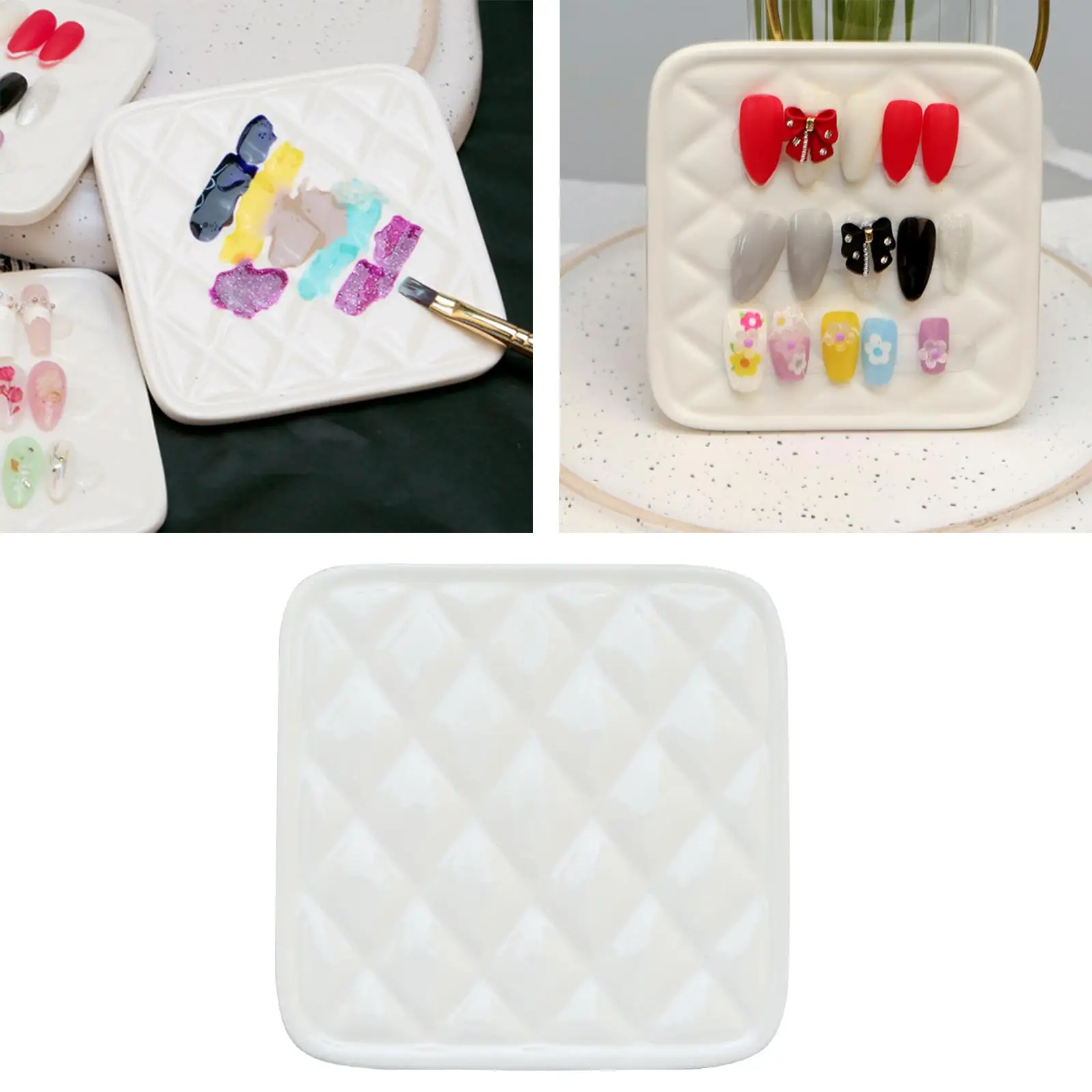 Ceramic Nail Art Palette Nail Art Display Board Color Mixing Tray for Home