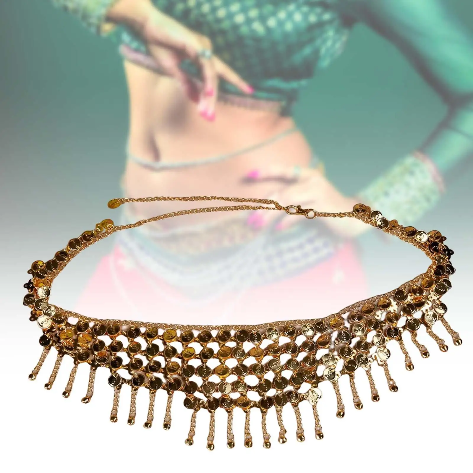 Women Belly dance Chain Tassel Belt Costume Multi Layer Indian Dancing Hollow Hip Scarf Belt Belly Jewelry Dancing Belt
