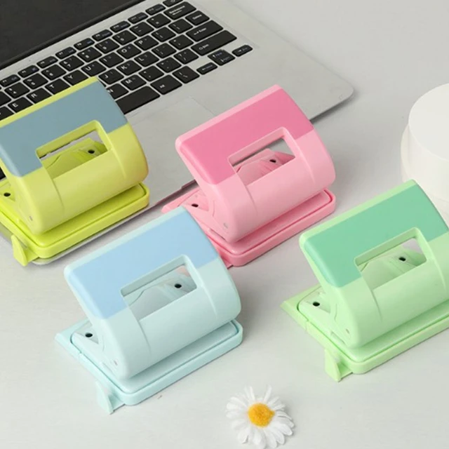 Portable Hole Puncher Clear Confetti for Case Small 2-Hole Punch Effortless  Punching for Binding Card-stock Paper File A 