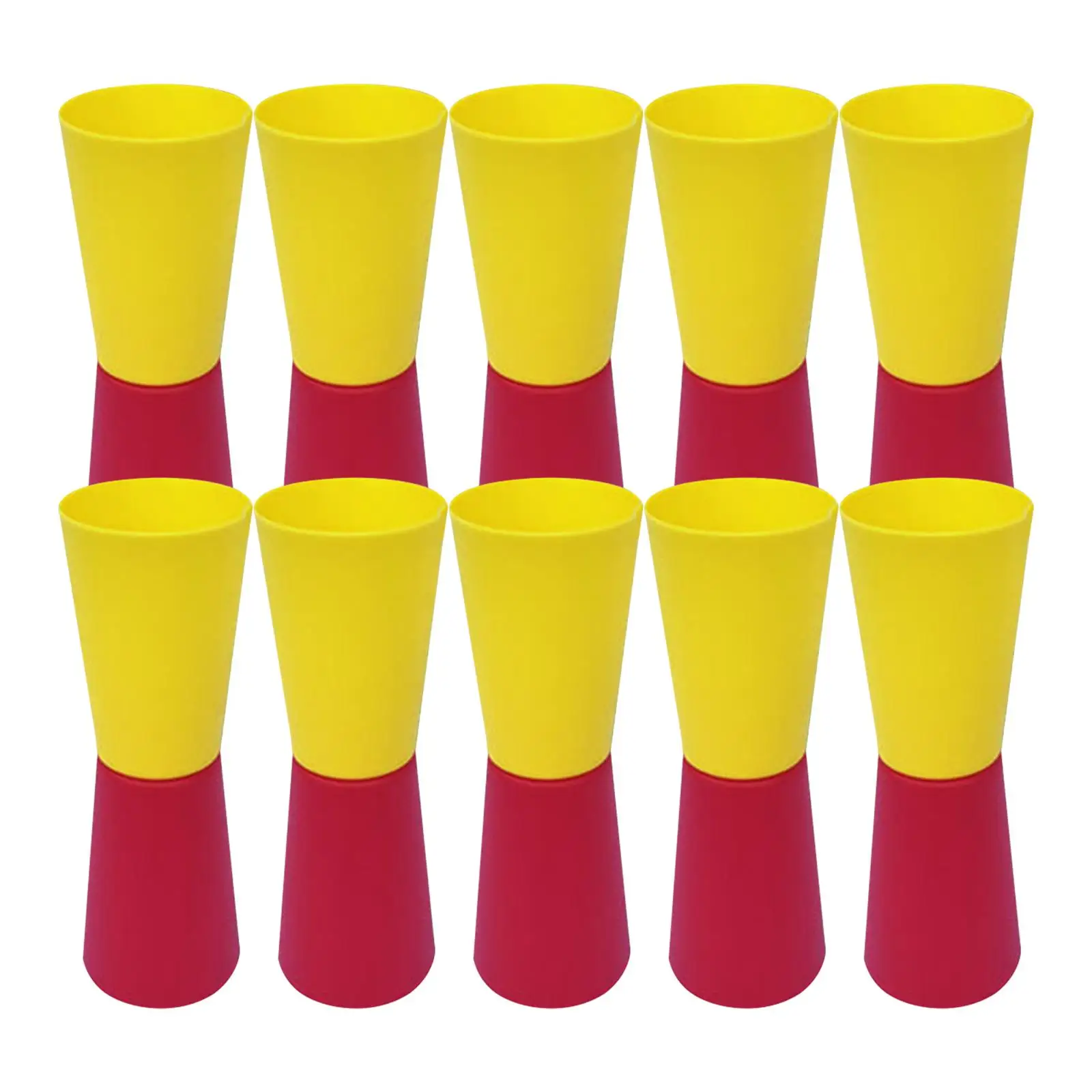 10Pcs Flip Cups Speed Agility Training Sport Equipment Reversed Cups Aid for Kindergarten Gym Rugby Activity Festive with Net