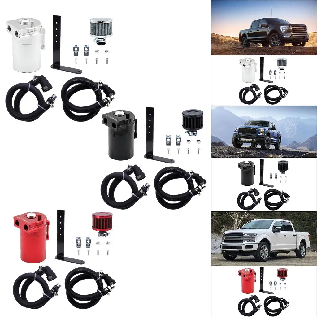 Oil Catch Can Kit Waste Oil Can 500ml Breathable Pot Reservoir Tank Recovery Kettle Fit for F 150 5.0L 2011-2019 Acceories