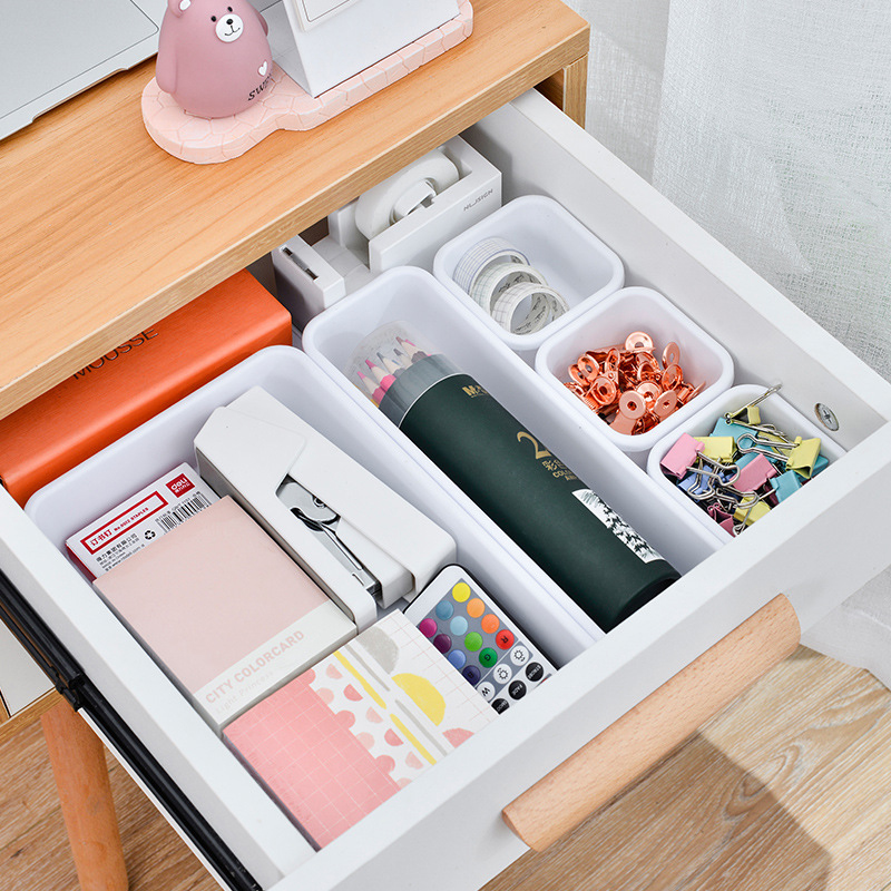 Description Picture 3 of itemNew 8 Pcs Divide Drawer Organizer Box Storage Trays Box Office Home Kitchen Bathroom Cupboard Desk Jewelry Makeup Organization