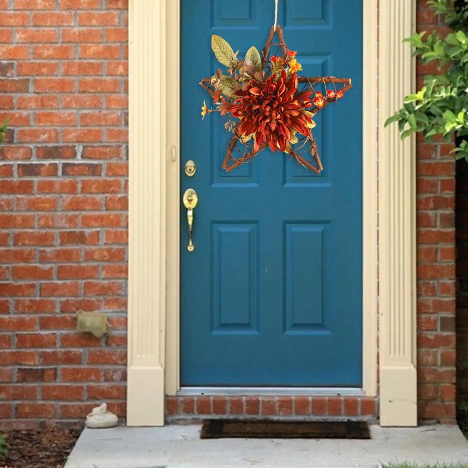 Front Door Thanksgiving Wreath Happy Fall Sign Thanksgiving Door Hanging Decoration for Outside Indoor Farmhouse Party Wall