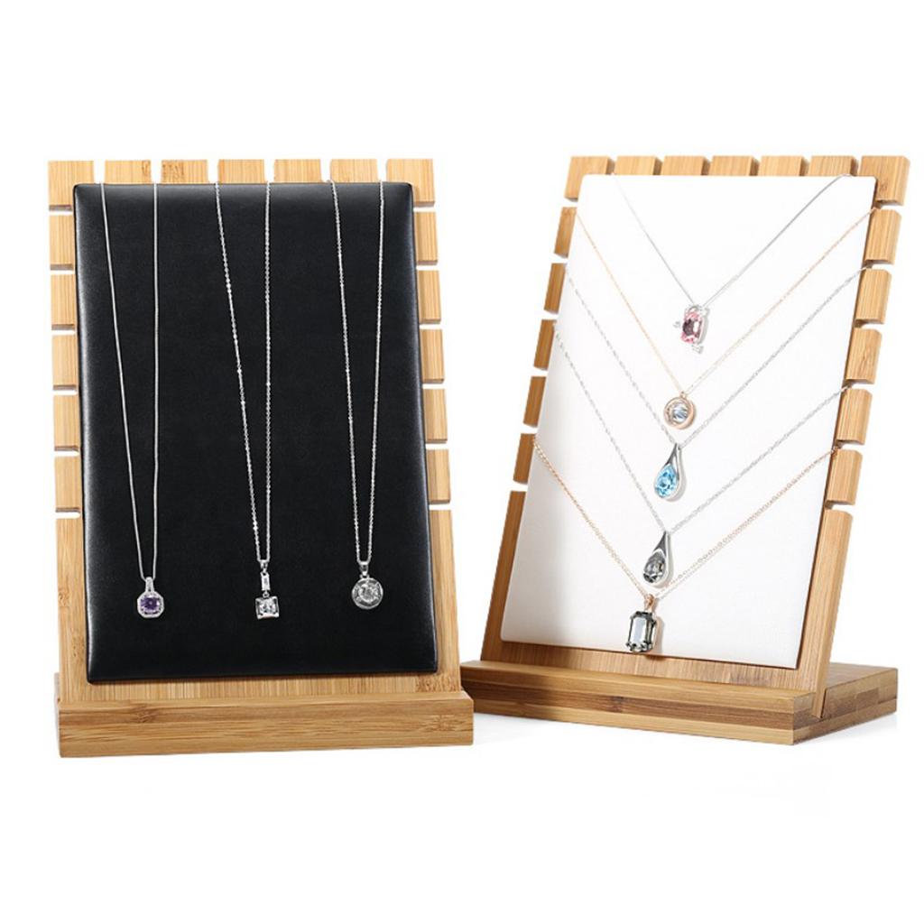 Wooden Jewelry Box Display Stand Rack for Necklace Earring Pendant Chain Holder Display Board Storage Box Jewelry Display Shelf