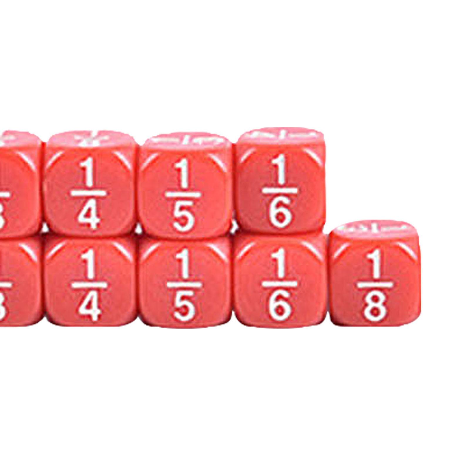 10 Pieces Acrylic Fraction Dice, Educational Kids Math Toys Classroom Games Multiple Representation Fraction Foam Dice