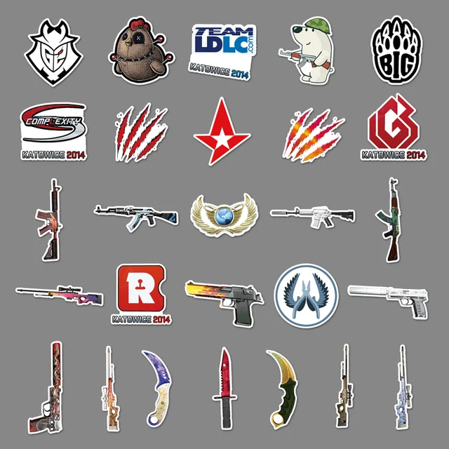 52PCS Game csgo Stickers for Car Speaker Luggage Phone Tablet iPad