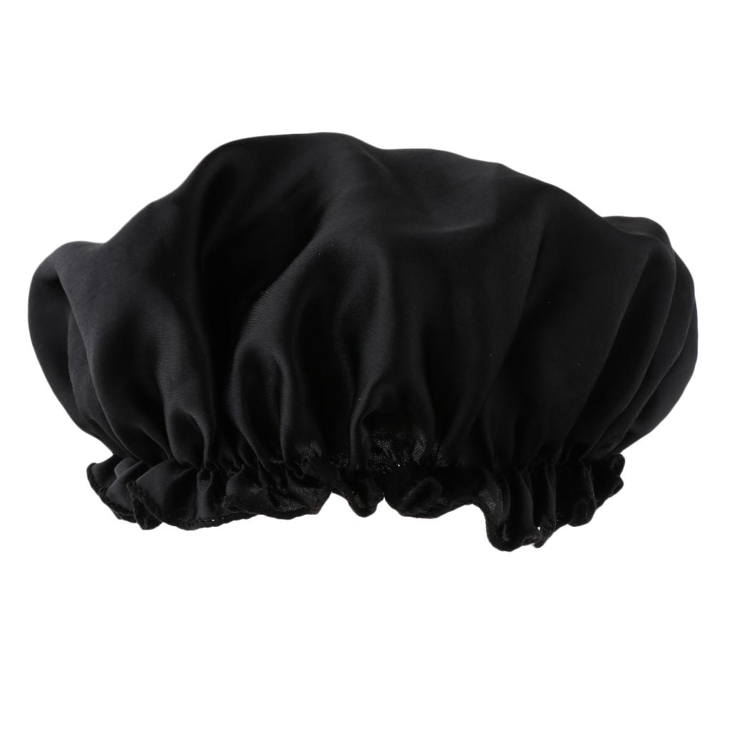Women's Satin Silky Bonnet Premium Elastic Band Hair Loss Sleep Waterproof Shower Headwrap Chemo Hat Soild Color Nightcap