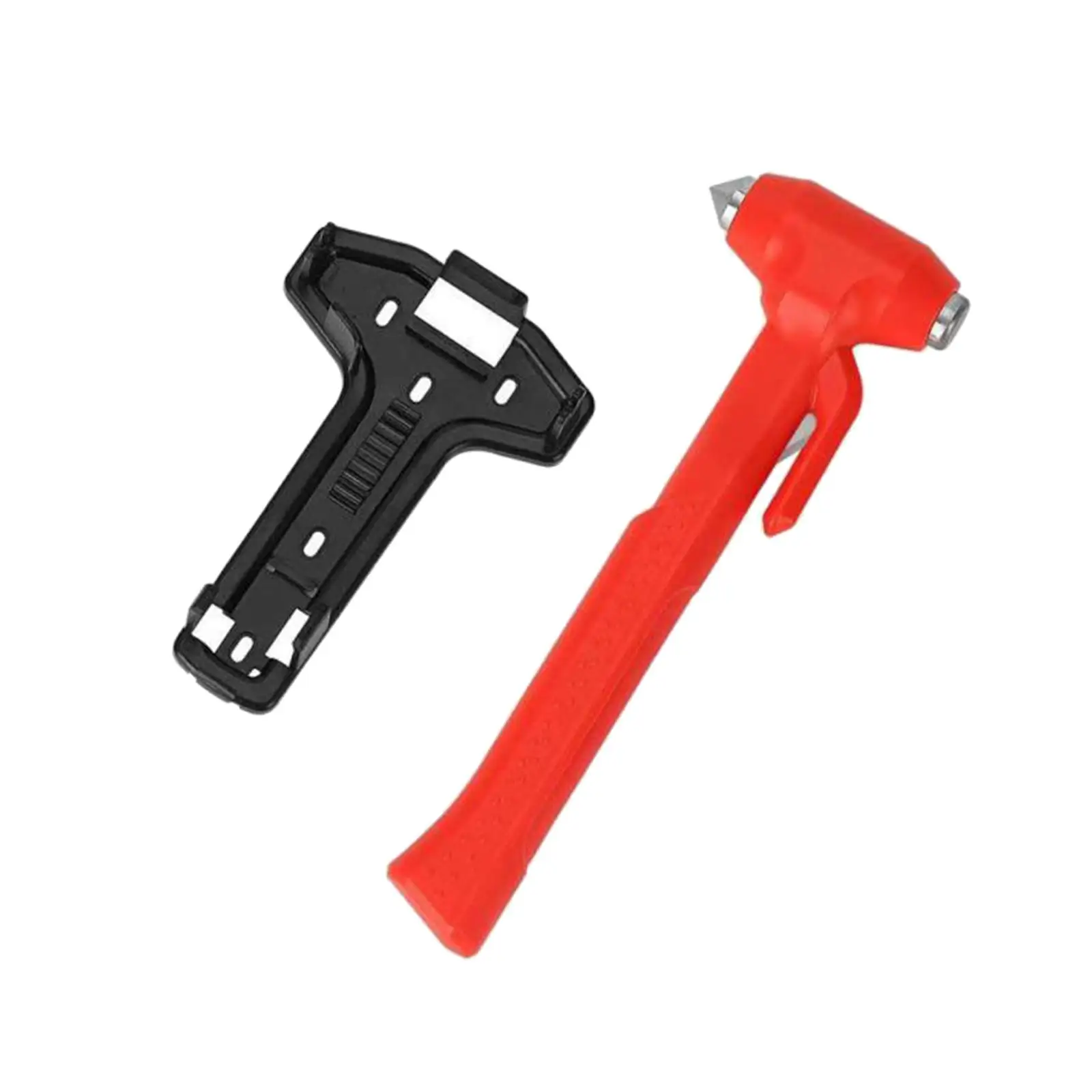 Vehicle Safety Hammer Tool Glass Breaker with Bracket Multifunctional Emergency Tool for Card Suvs Bus Trucks Red