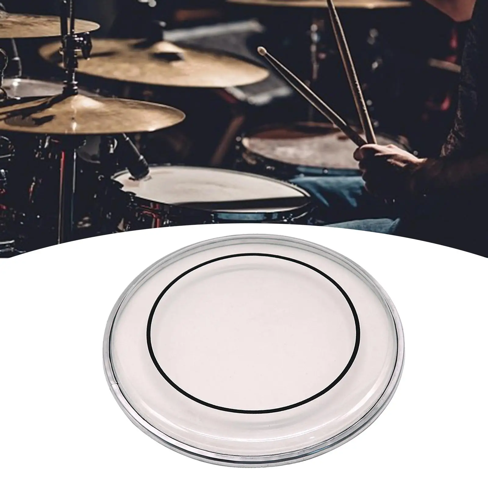 Drum Head Musical Instrument Accessory Transparent Durable Replacement 14``