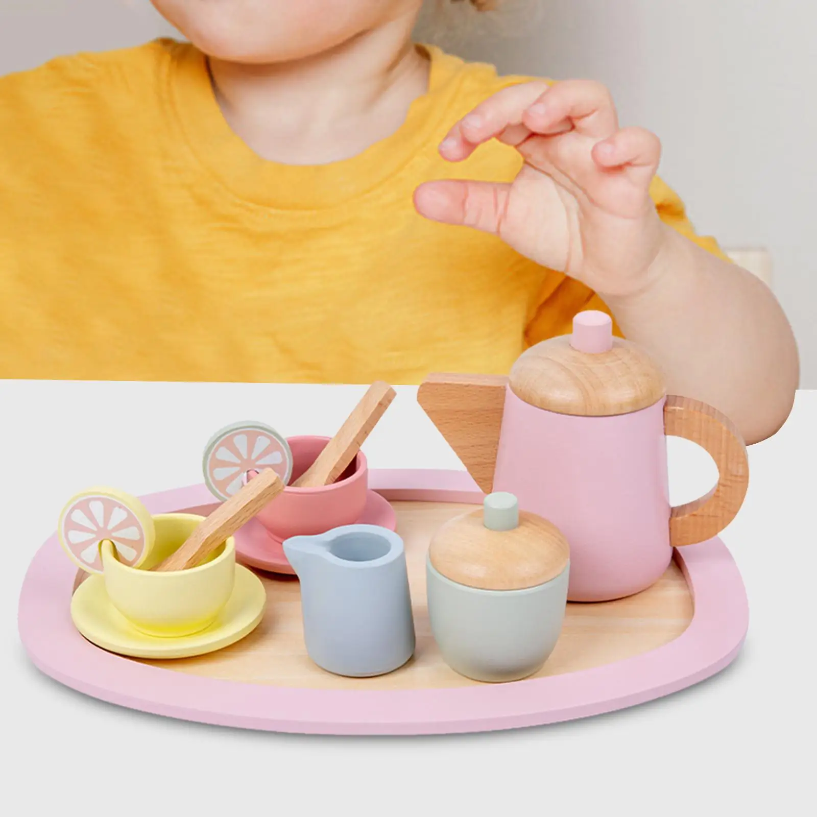 Role  Set Kids Tea Party Set with Toddler Tableware, for Wooden  Pot and 