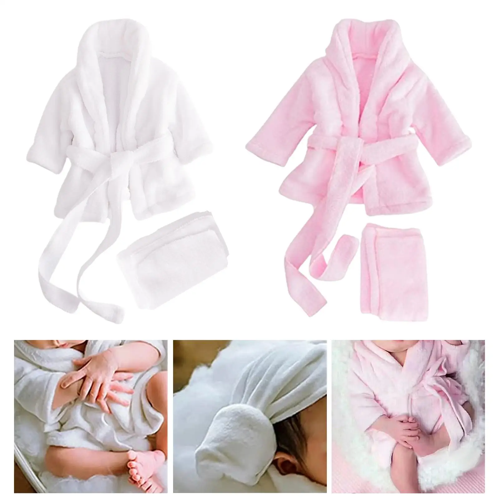 Baby Photography Prop Bathrobe Outfits Photoshoot Prop for Infants Baby