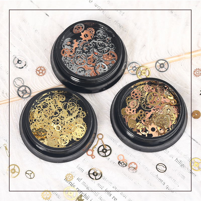 Best of 1 Box Steampunk Nail Art Mini Ultra-thin Alloy Gear Patch Mixed 3D Metal Rivets DIY Nail Art Halloween Decoration Accessories Reviews & Tips