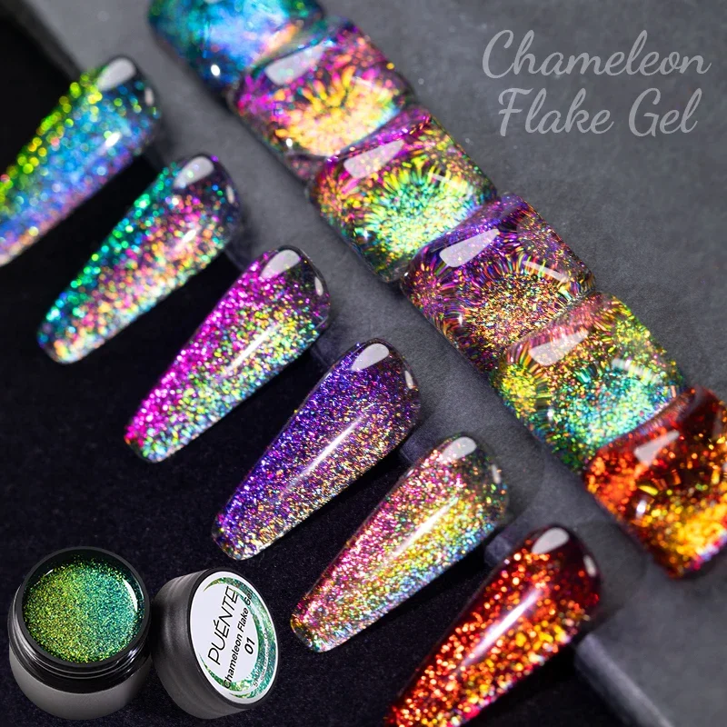 Best of Chameleon Flake Gel Nail Polish Sparkling Aurora Sequins Nail Gel 5ML Soak Off UV Glitter Gel Varnish Hybrid Nail Art Decoration Reviews & Tips