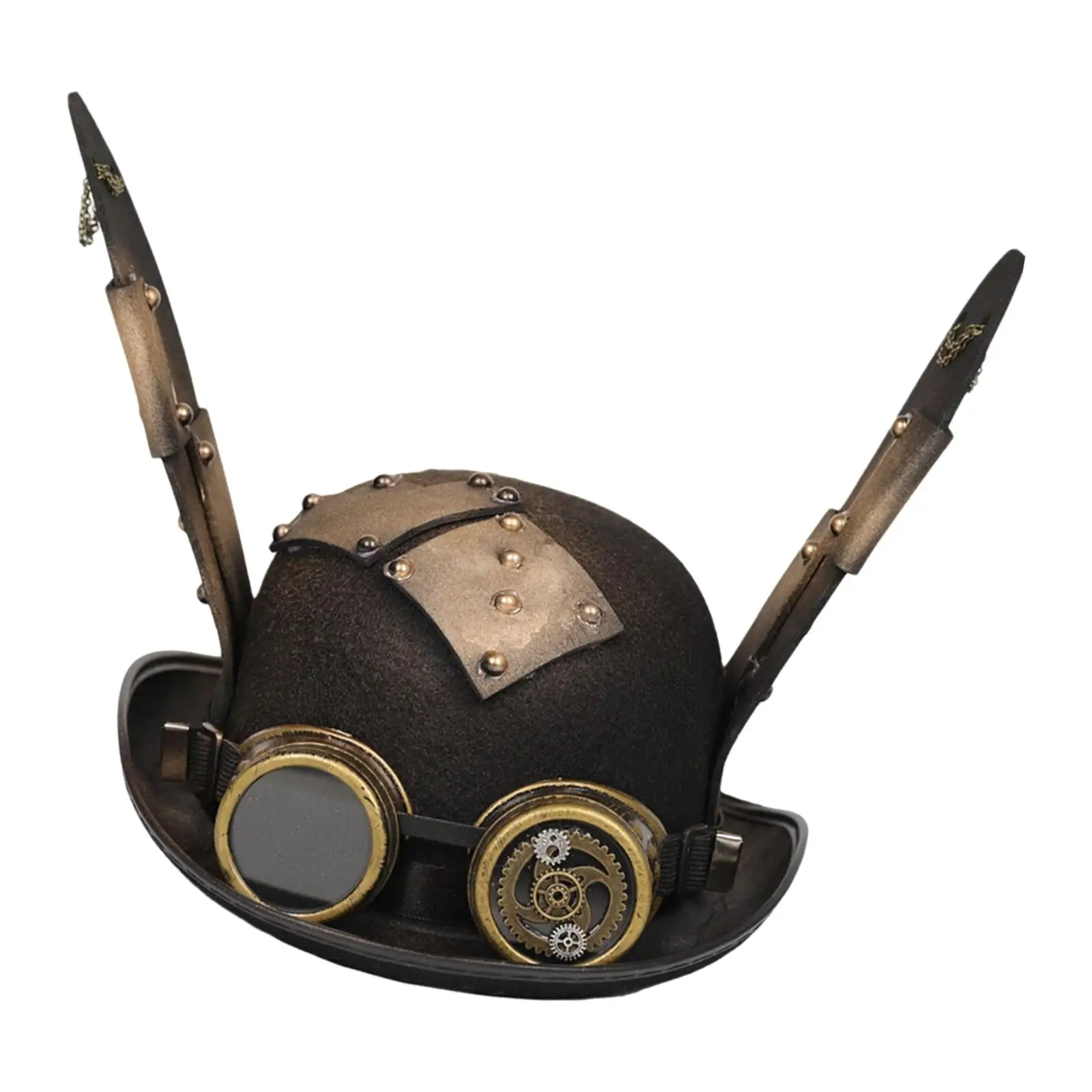 Elegant Steampunk Goggles Black Top Hat Unisex with Bunny Ears Costume Party Cosplay Costume Retro Steampunk Goggles Glasses