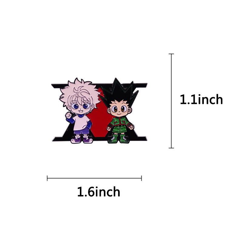 Hunter X Hunter Killua und Gon Emaille Pin Brosche Cartoon Abzeichen Freund Geschenk Zubehör – Detail 3