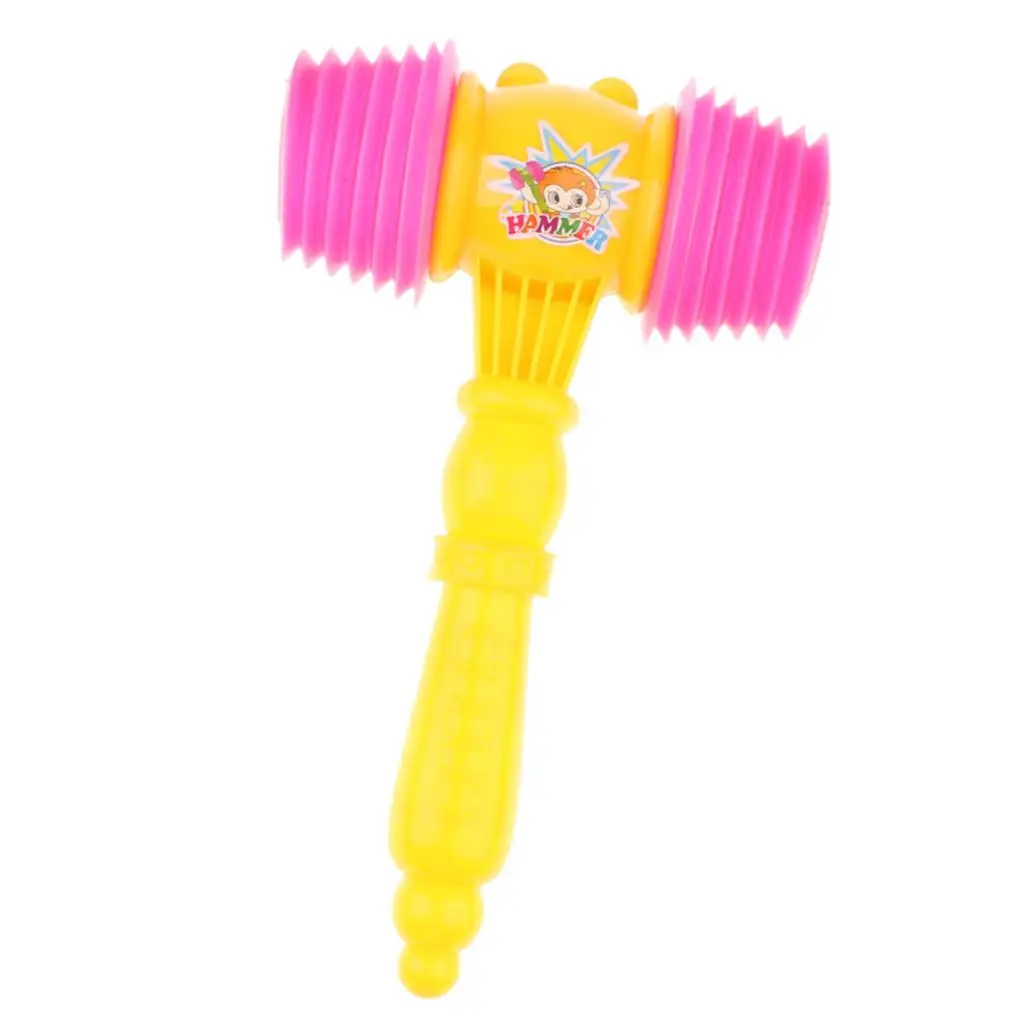 10.24inch Plastic Kids Squeaky Toy Hammer BB Whistle Toy Educational Play for Toy Toddler Kids Over 3- Year Old
