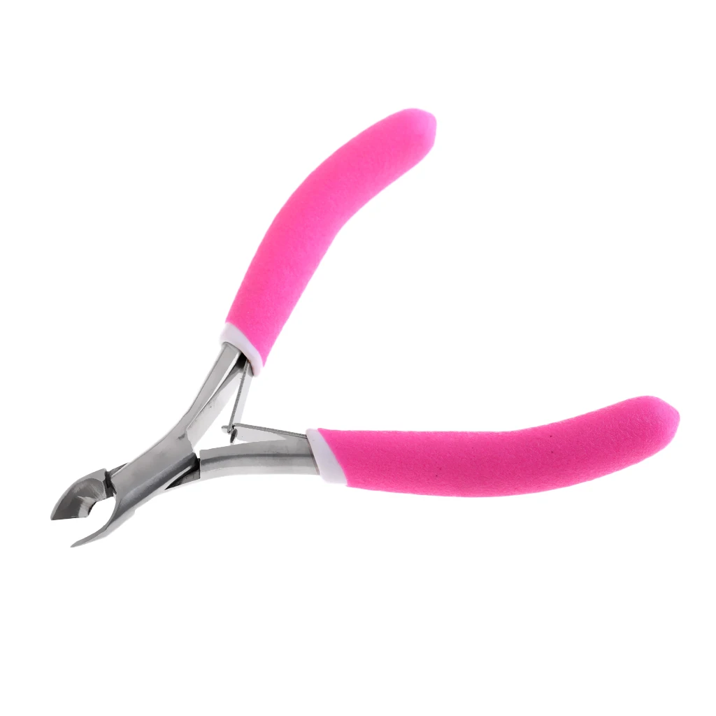 Nail Pliers Cuticle Manicure Pedicure Cutter Pink Stainless Steel Nail Plier Gradient Nail Tool