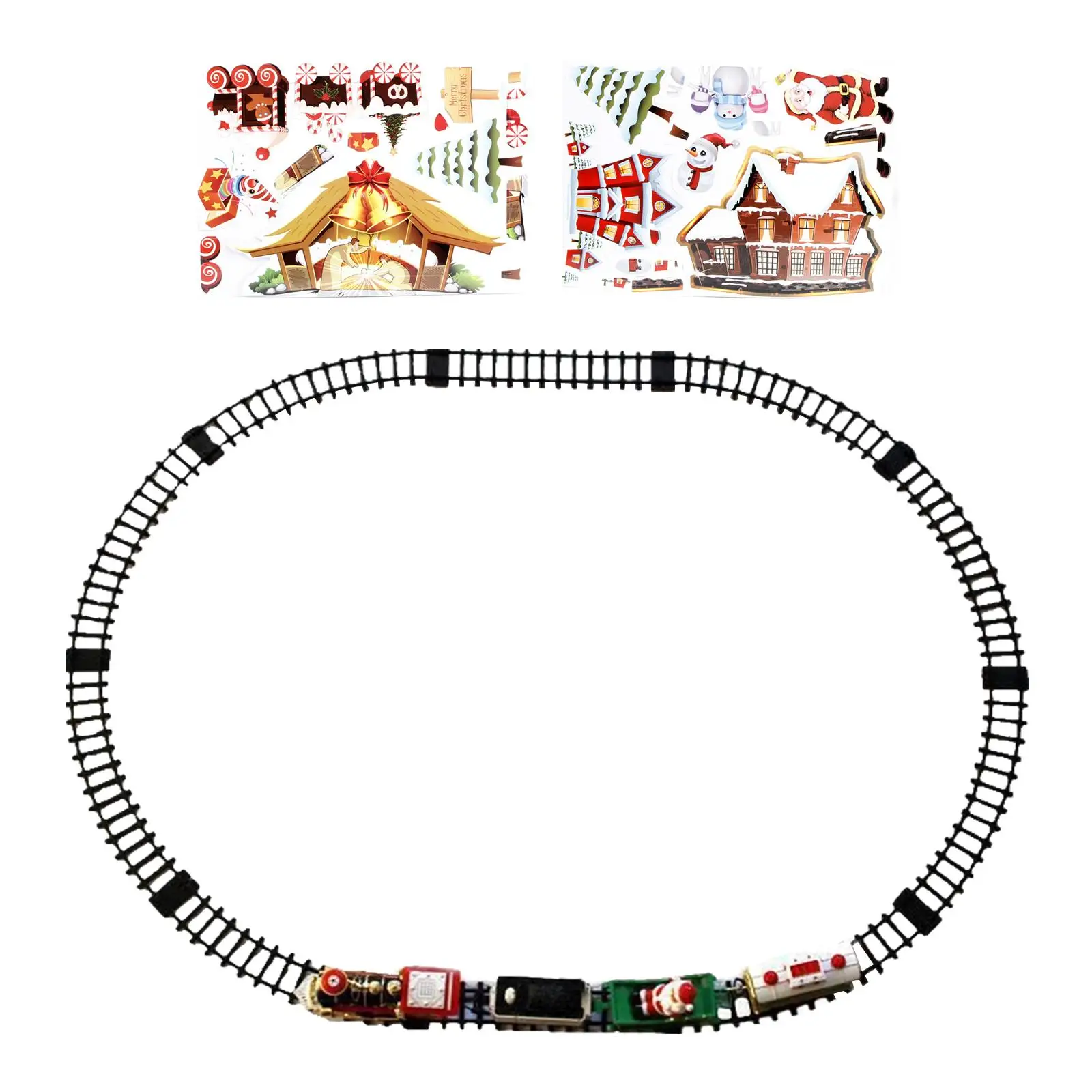Electric Train Set with Lights and Sounds Xmas Tree Decors Kid Toy Railway Track Set for New Year Toddlers Girls Boys Gifts