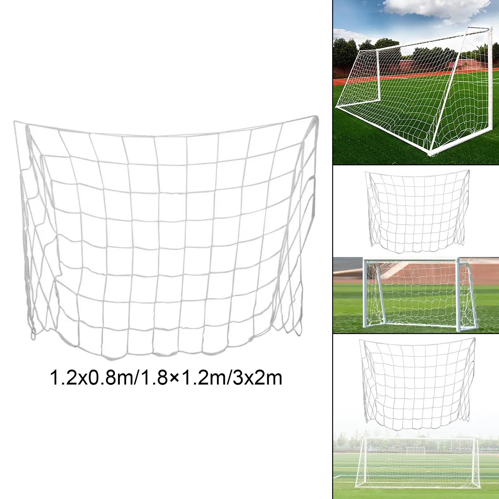 Portable Soccer Goal Net Replacement Accessories Polyethylene Netting White Football Net for Training Competition Match