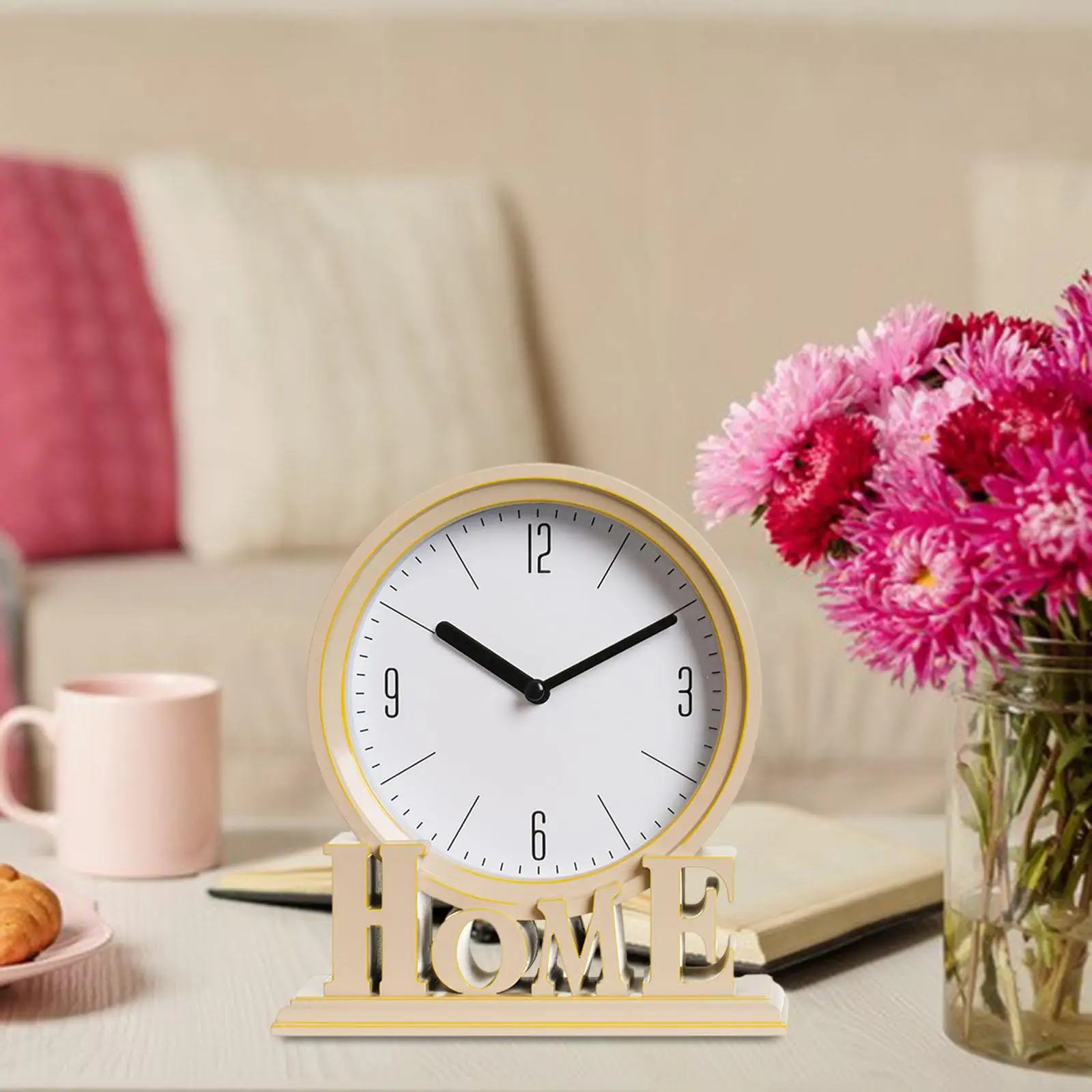 Desk Clock Easy to Read Office Home Decorative for Loft Decoration Farmhouse