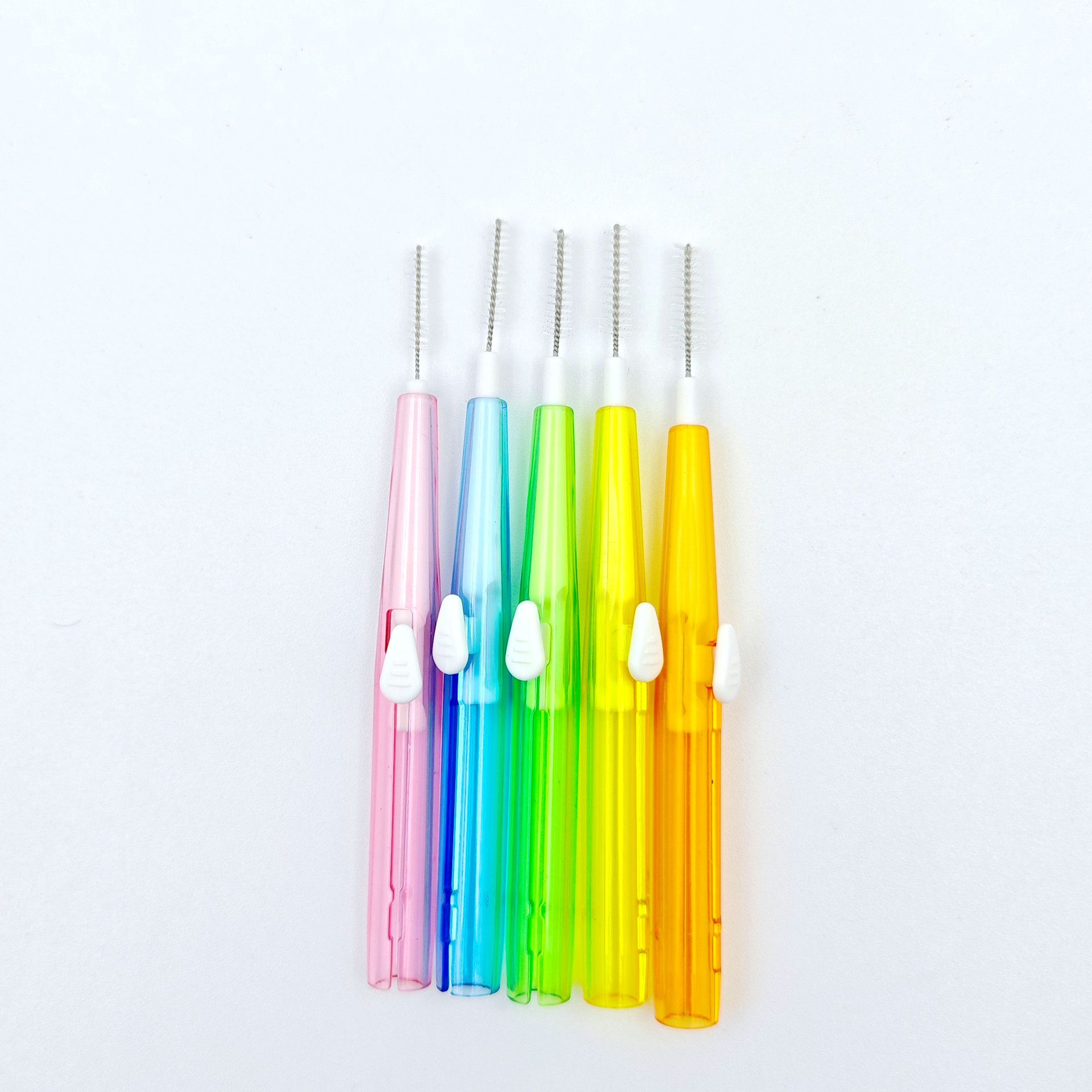 60 Stück/Box I-Typ Push-Pull-Interdentalbürste 0,6–1,5 mm Reinigung zwischen den Zähnen Mundpflege Kieferorthopädie I-Form Zahnseide – Detail 6