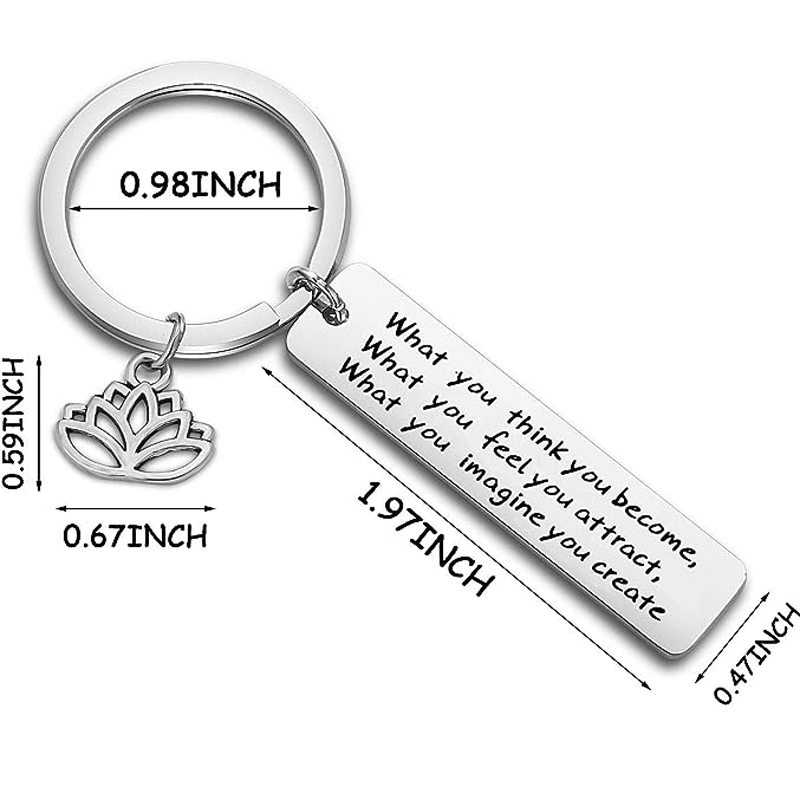 Buddhistische inspirierende Zitat Schlüssel bund, was Sie denken, Sie werden Buddha Schmuck inspirierende Geschenk – Detail 5