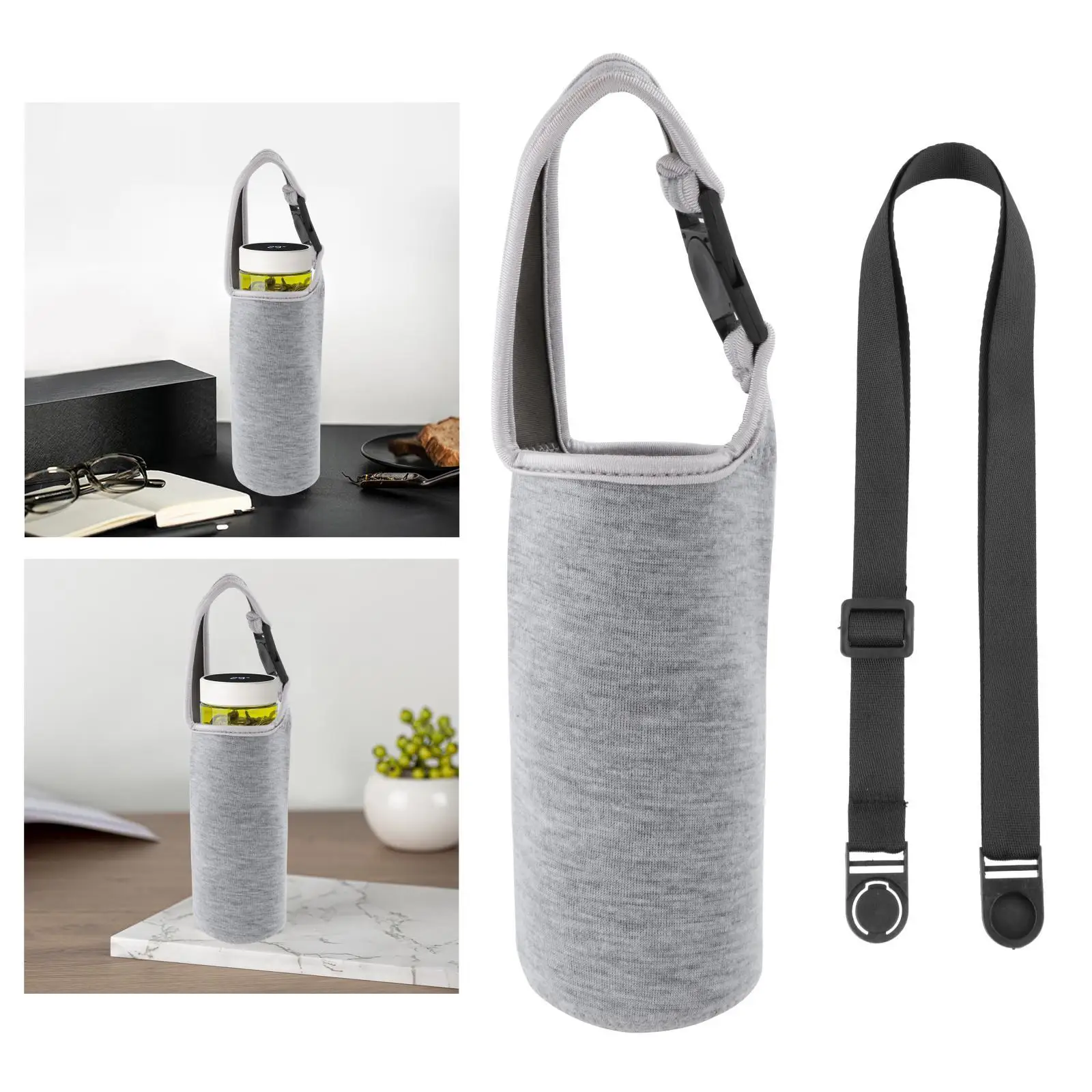 400-500ml Water Bottle Sling Case Bag with Adjustable Shoulder Strap Insulated for Running Sport Travel Plastic Bottles Women