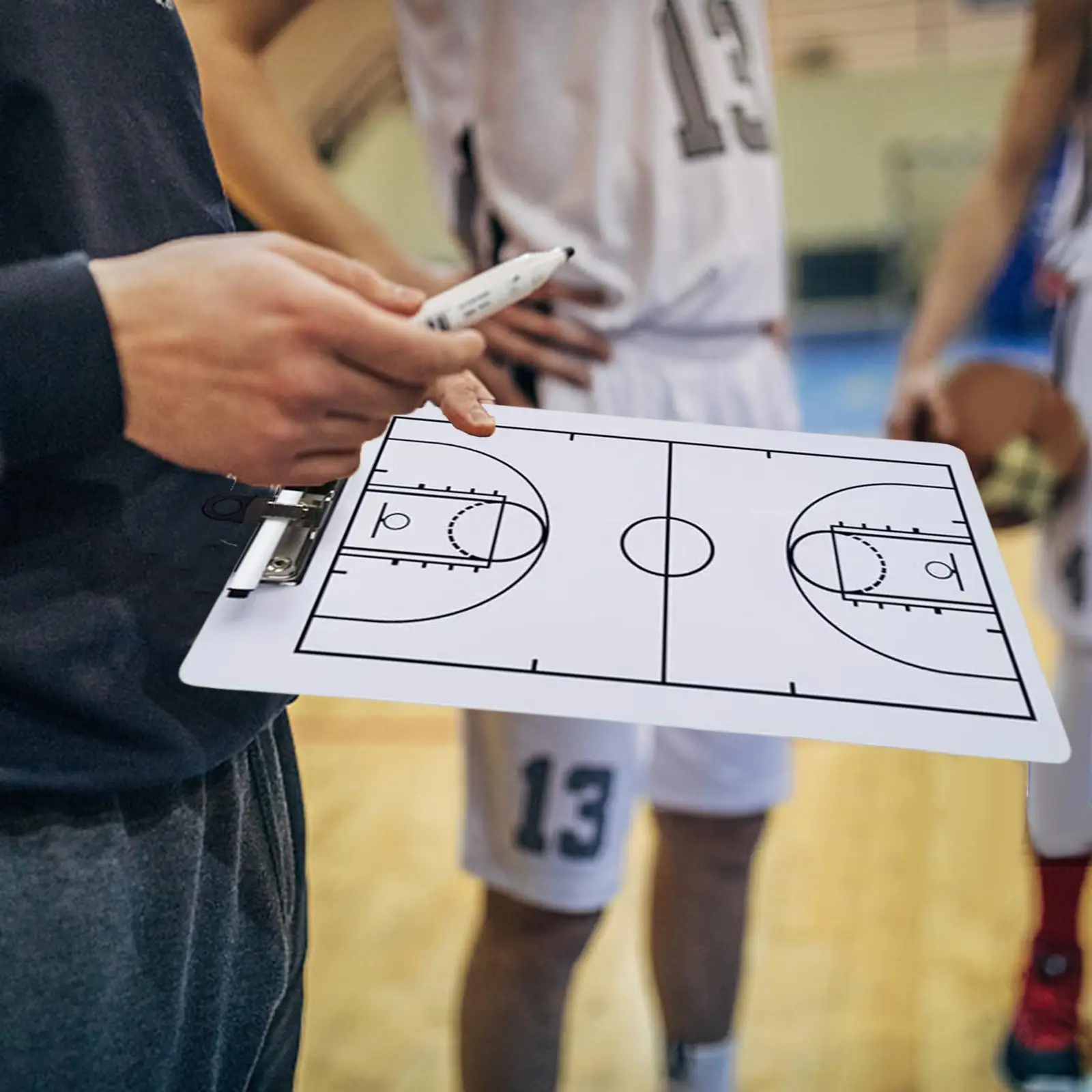 Double Sided Basketball Clipboard Strategy Board, Professional Game Plan Demonstration Practice Board Basketball Coaching Board