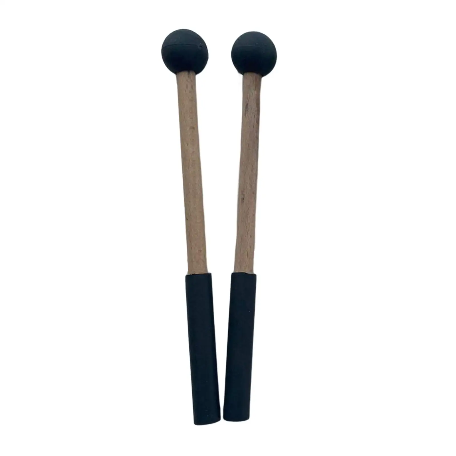 2 Pieces Wooden Silicone Drumsticks Hand Percussion Mallets for Xylophone