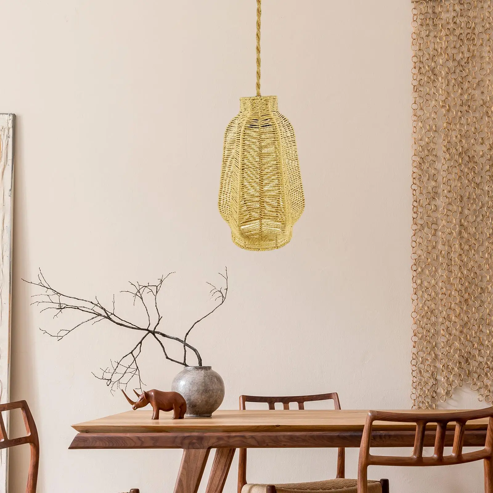 Pendant Lamp Shade Chandelier Shade Rustic Light Fixture Shade Boho Lampshade for Cafe Teahouse Dining Room Outdoor Decor