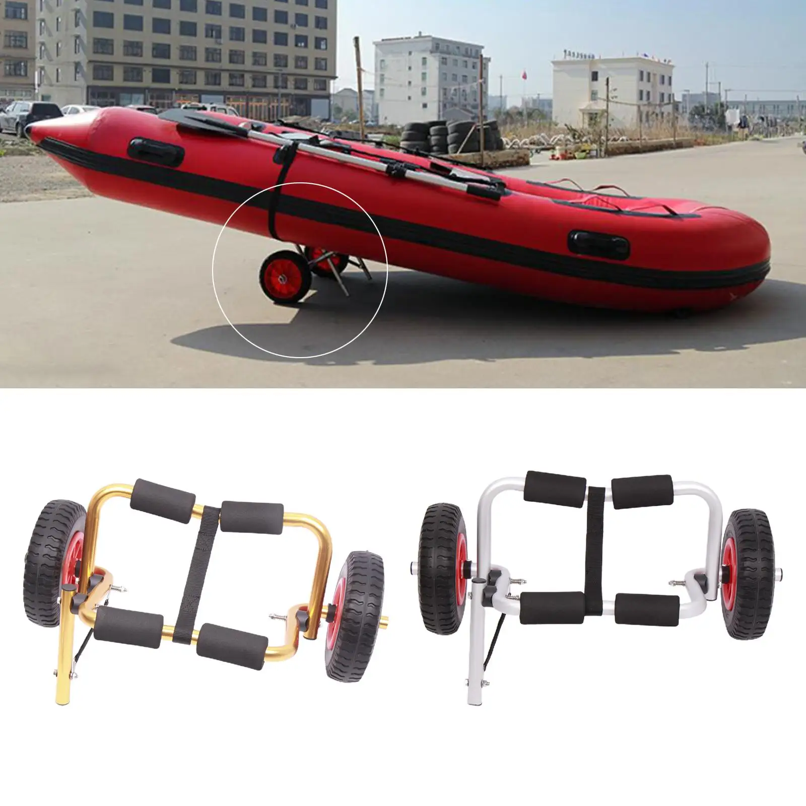 Durable Kayak Trolley Trailer Transport Cart Sand Wheels Aluminium Canoe
