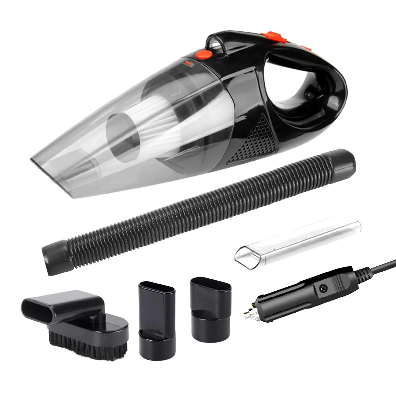 Car Vacuum Cleaner 120W High Power 12V Mini Detachable with 5 Attachments Auto Accessories