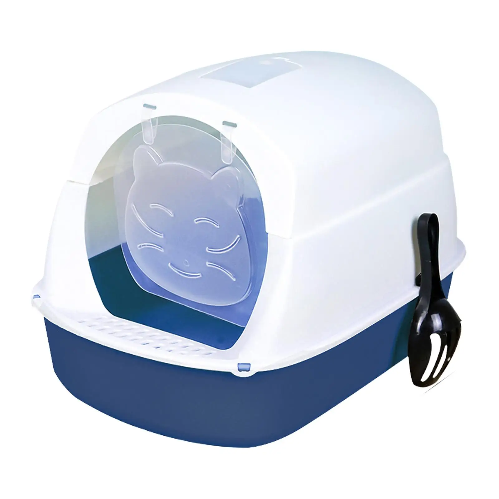 Hooded Cat Litter Box with Lid Kitten Potty Enclosed and Covered Cat Toilet