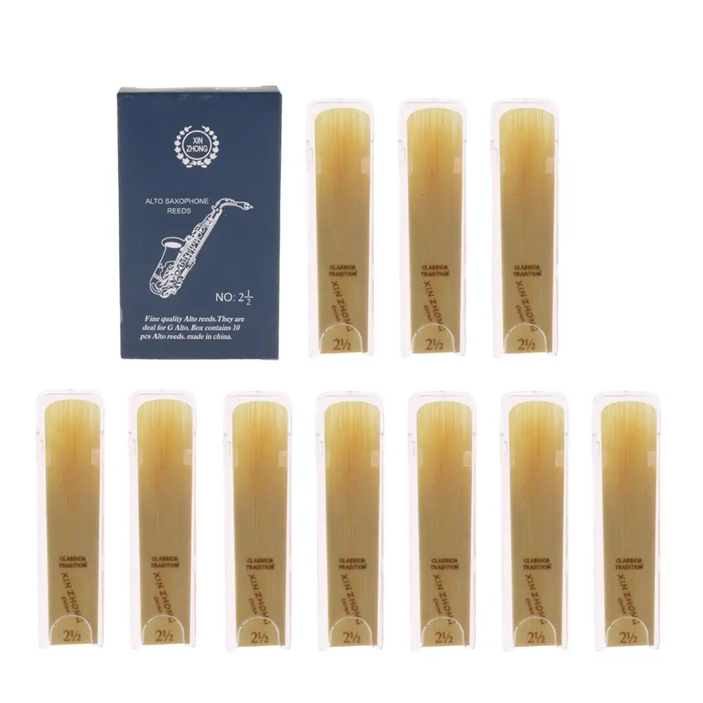 Exquisite Pack Of 10 Alto Saxophone Sax Replacmeent Reeds for Saxophonist