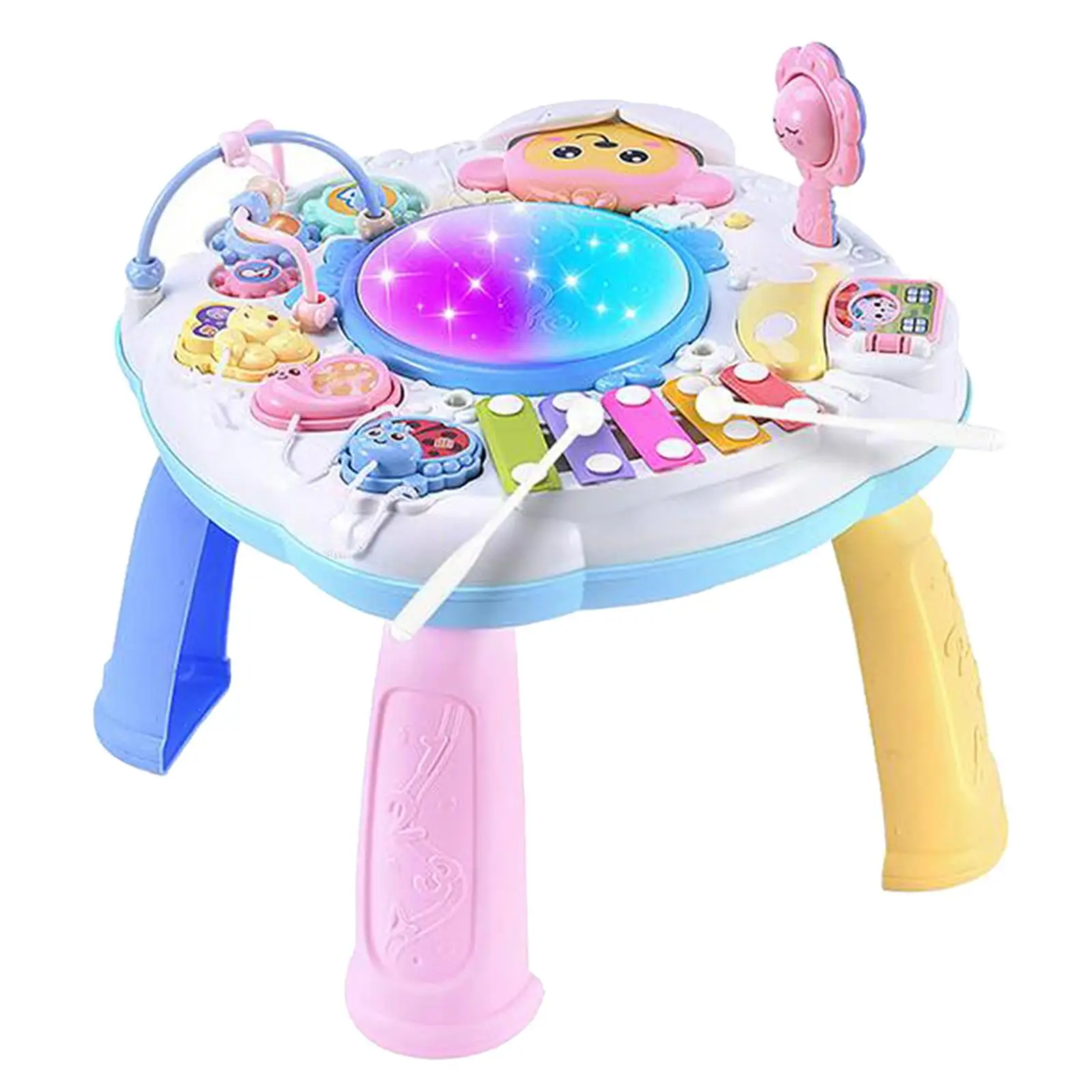 1 Set Musical Activity Table Early Education Learning Table Toys Music Activity Center Table for Kids Boys Girls Birthday Gift