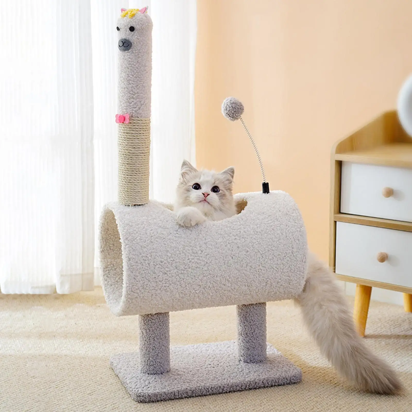 Cat Tunnels Tube Carpets Sofa Protector Scratcher Tree for Grinding Claw Playing