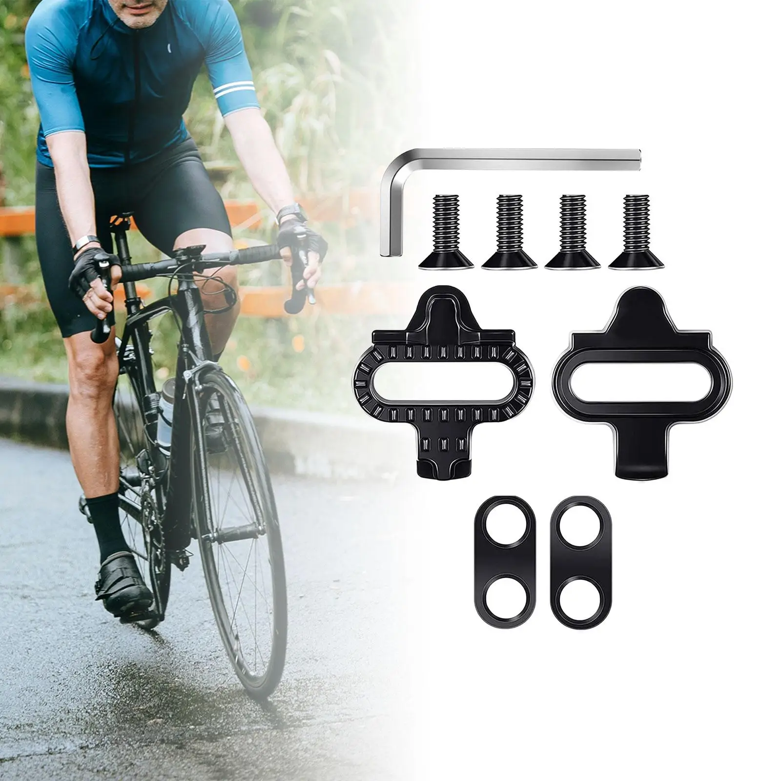 Cleats Pedal Locking Set Wear Resistant Stable Easy Installation Cycling Components Mountain Bikes Bicycle Pedals Cleats Kit