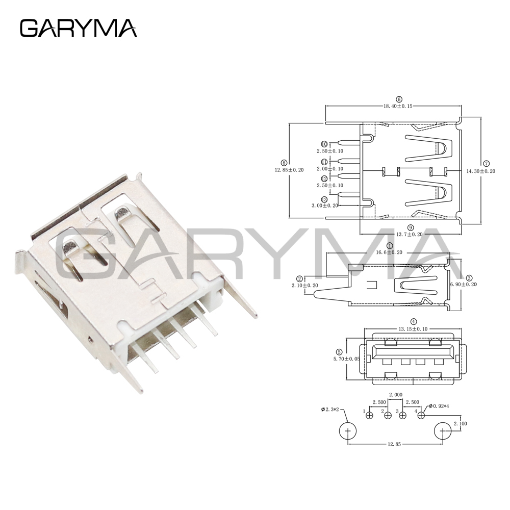 10/50Pcs USB Typ A Buchse Anschluss 13,7mm 180 Grad Vertikale 4pins Usb-schnittstelle – Detail 5