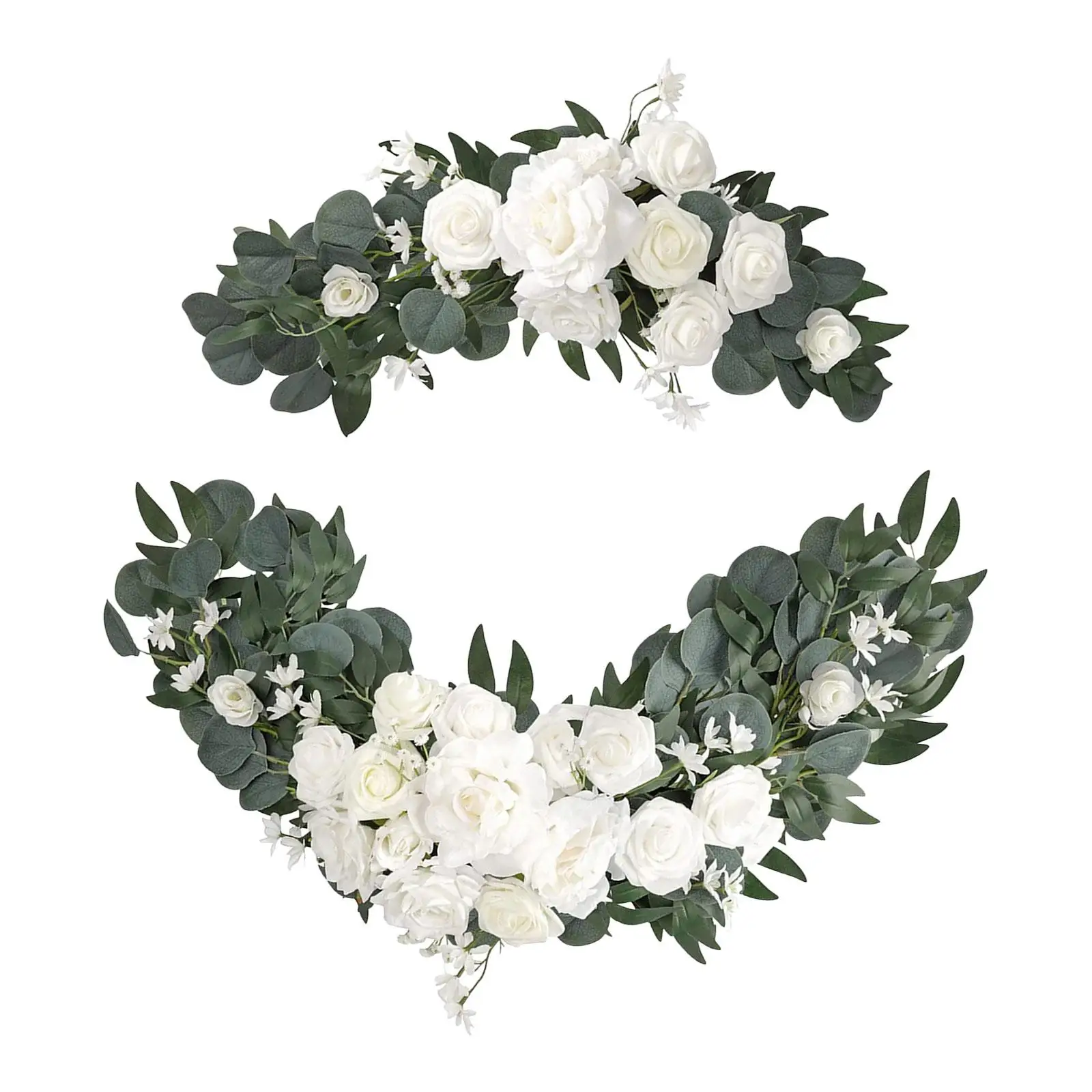 2 Pieces Artificial Arch Flower Background Wall Decoration Ceremony Signs Floral Decorations for Arrangement Wedding Decoration