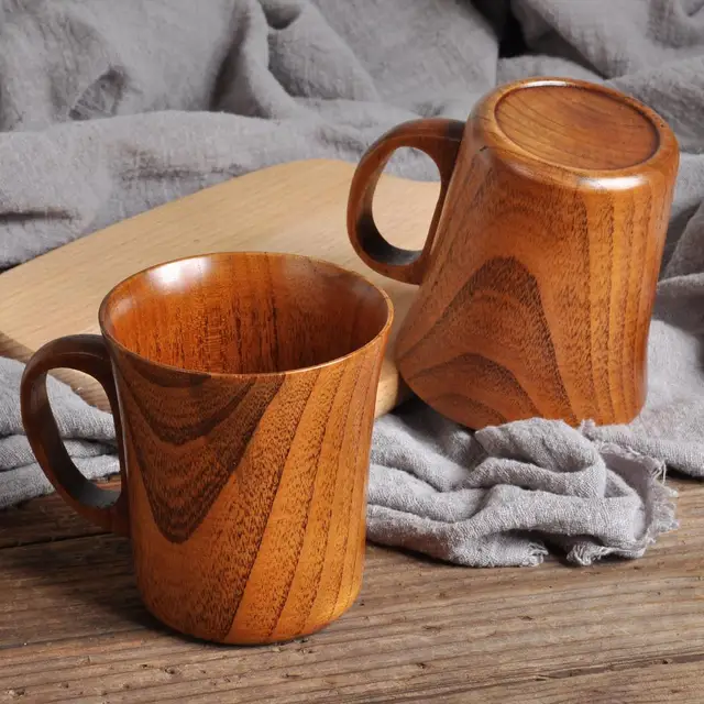 Natural Wooden Coffee Mug Wood Tea Cup 250ml Classic Wood Cups and Mugs  Coffee Milk Tea Mug Home Cafe Bar Drinking Cup Drinkware - AliExpress